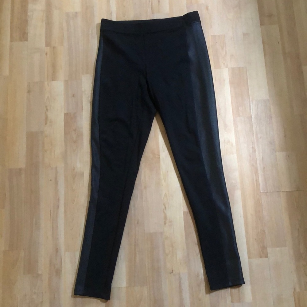 Express stretchy leggings with pleather sides